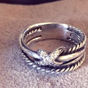 David Yurman Crossover Ring, Pave Diamonds